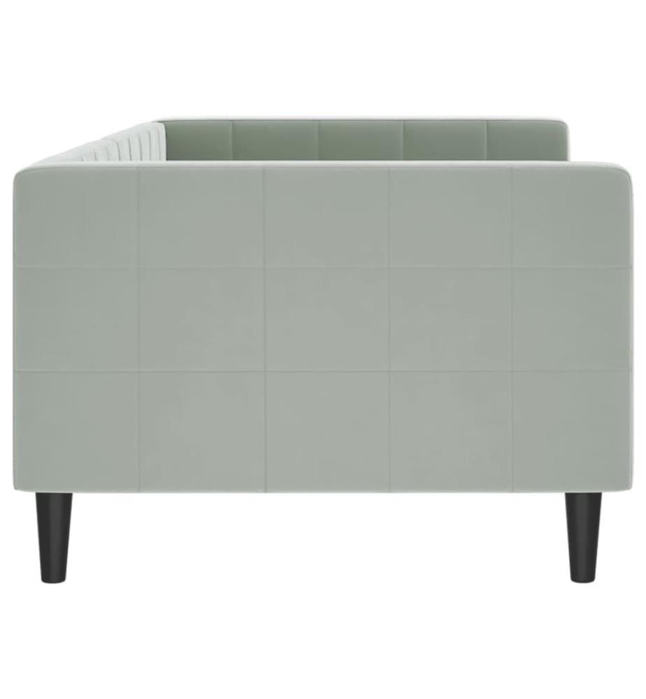 Tagesbett Hellgrau 90x200 cm Samt