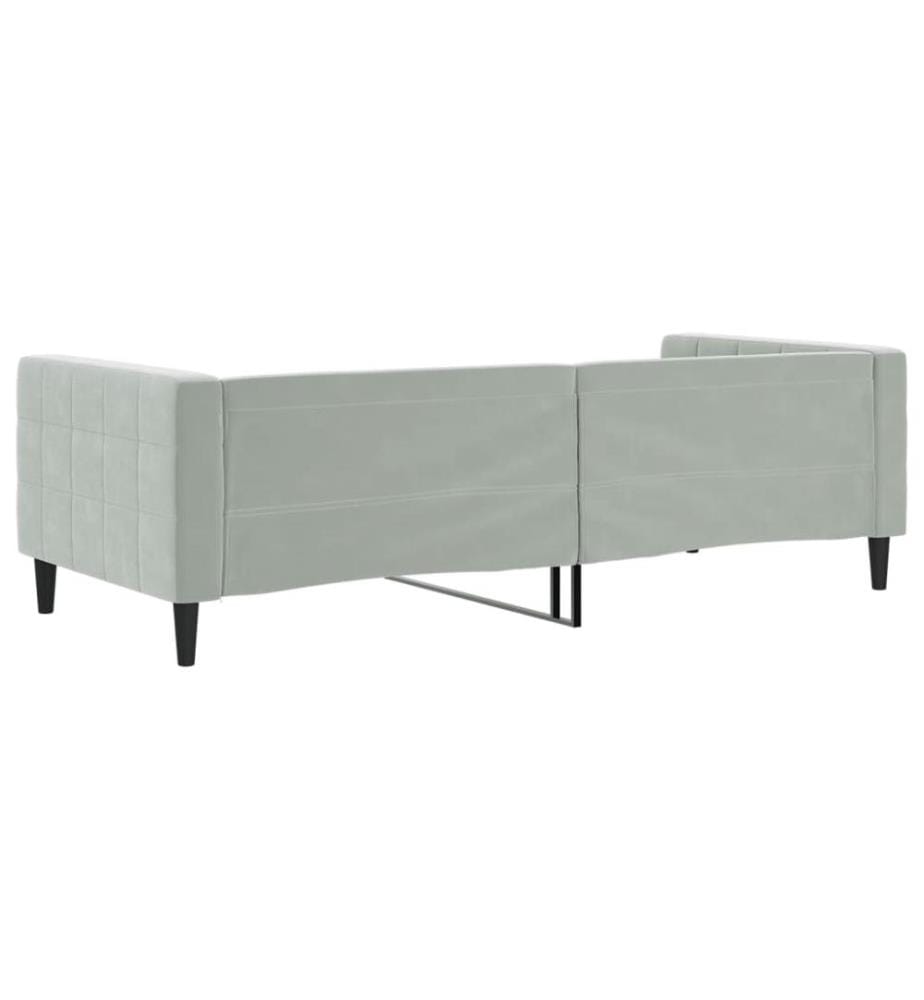 Tagesbett Hellgrau 90x200 cm Samt