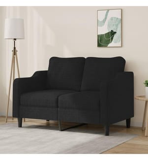 2-Sitzer-Sofa Schwarz 120 cm Stoff