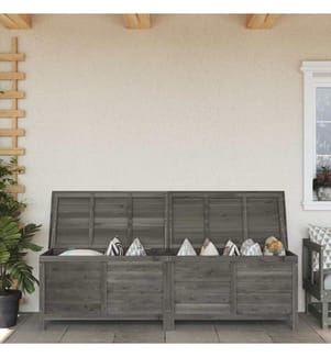 Gartentruhe Anthrazit 198,5x50x56,5 cm Massivholz Tanne