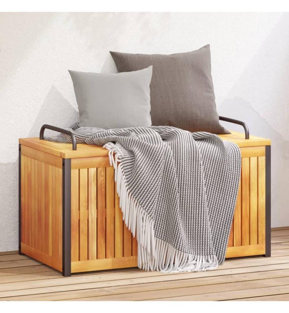 Gartenbox 85x45x45/53 cm Massivholz Akazie und Stahl