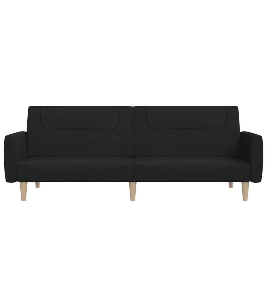 Schlafsofa 2-Sitzer Schwarz Stoff