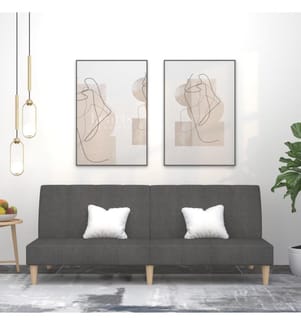 Schlafsofa 2-Sitzer Dunkelgrau Stoff