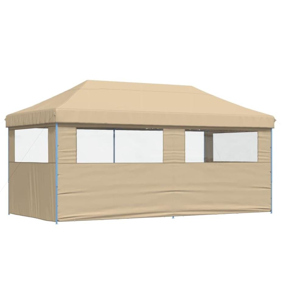 Tente de réception pliable escamotable avec 3 parois latérales