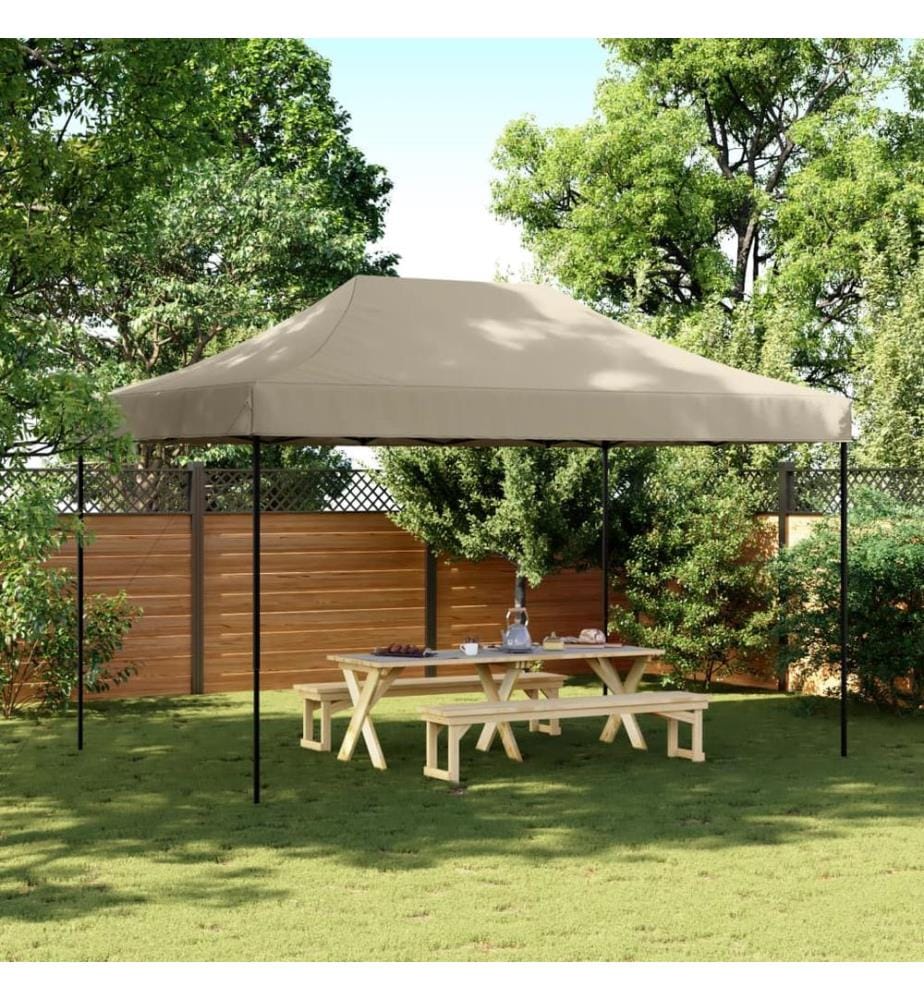 Tente de réception pliable escamotable taupe 440x292x315 cm