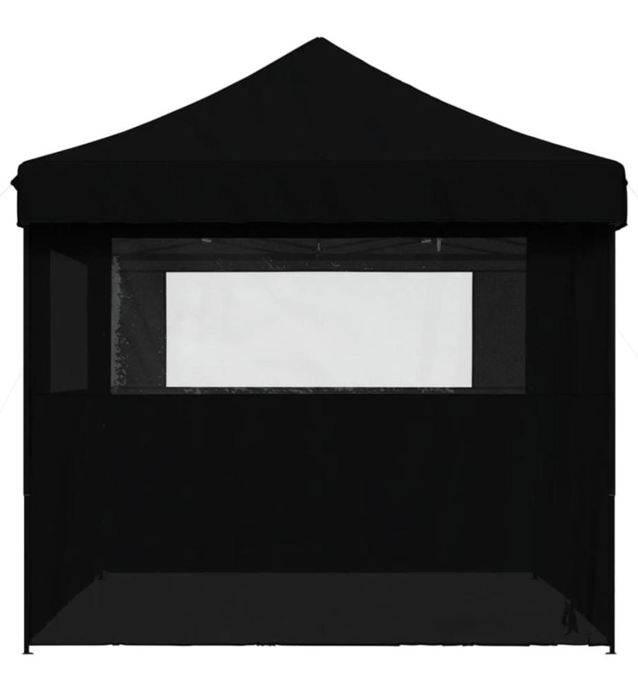 Tente de réception pliable escamotable 4 parois latérales noir