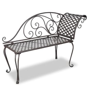 Garten-Chaiselongue 128 cm Stahl Antik Braun