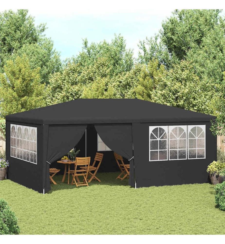 Profi-Partyzelt mit Seitenwänden 4×6 m Anthrazit 90 g/m²