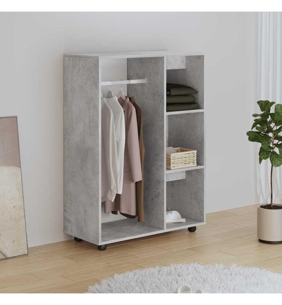 Garde-robe Gris béton 80x40x110 cm Bois d'ingénierie