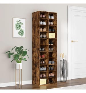 Schuhregal Räuchereiche 54x34x183 cm Holzwerkstoff