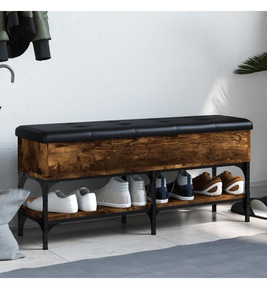 Schuhbank Räuchereiche 102x32x45 cm Holzwerkstoff