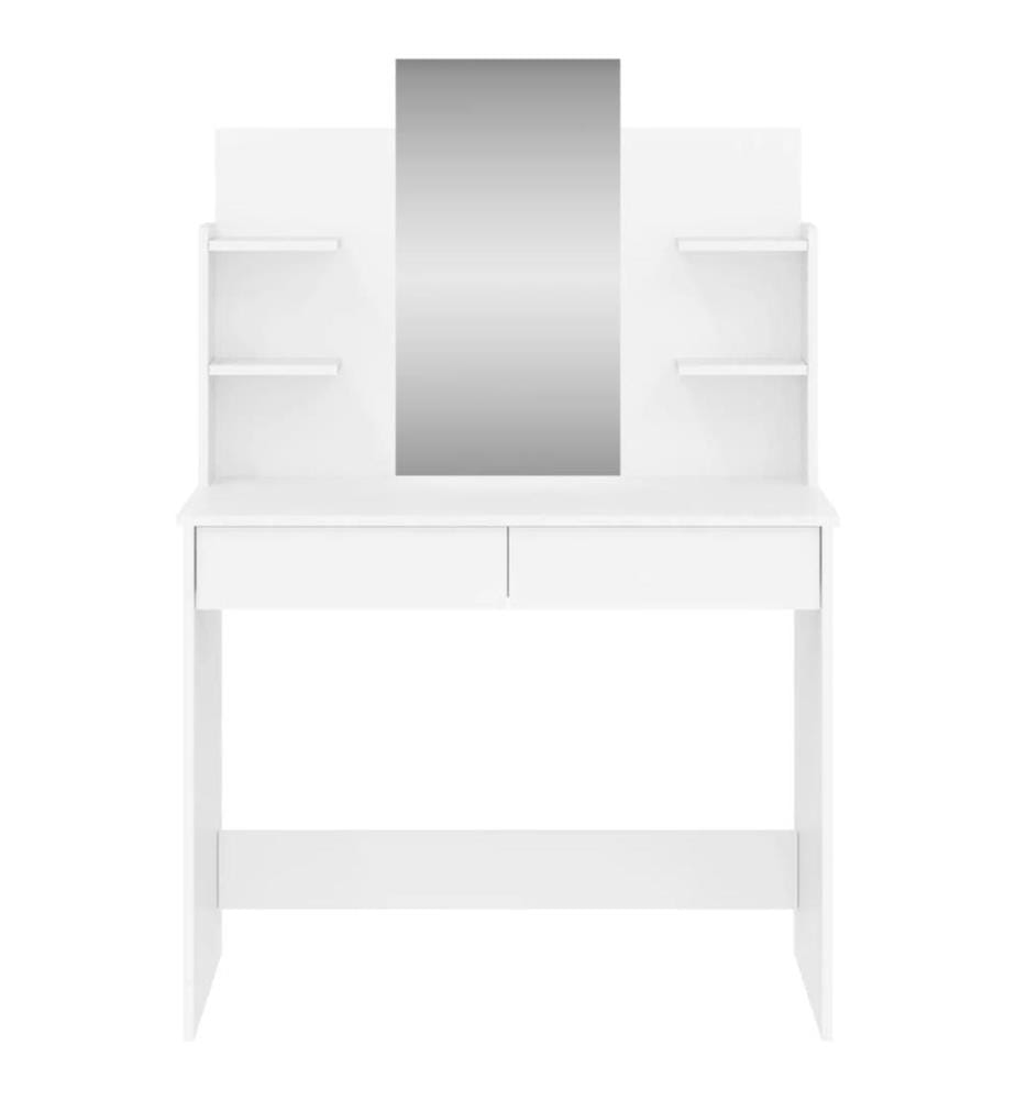 Coiffeuse avec miroir blanc 96x39x142 cm