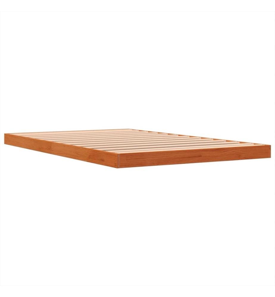Cadre de lit sans matelas cire marron 120x200cm bois pin massif