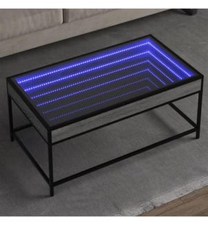 Couchtisch mit Infinity-LED Grau Sonoma 90x50x41 cm