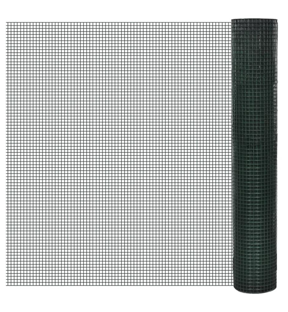 Drahtzaun für Hühner Verzinkt mit PVC-Beschichtung 25x1 m Grün