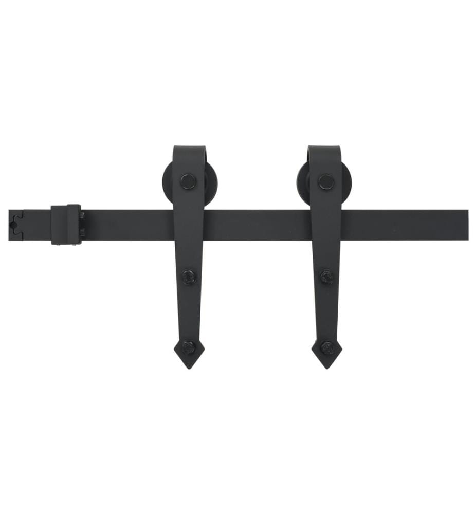Schiebetür-Beschlagsatz 183 cm Stahl Schwarz