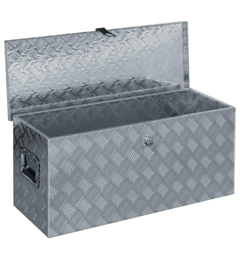 Aluminiumkiste 90,5×35×40 cm Silbern