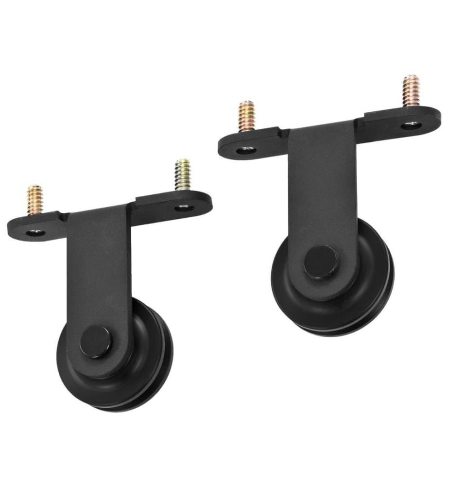 Schiebetürbeschlag-Set 183 cm Stahl Schwarz