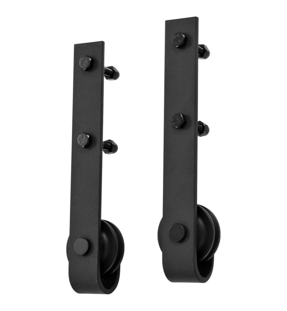 Schiebetürbeschlag-Set 183 cm Stahl Schwarz