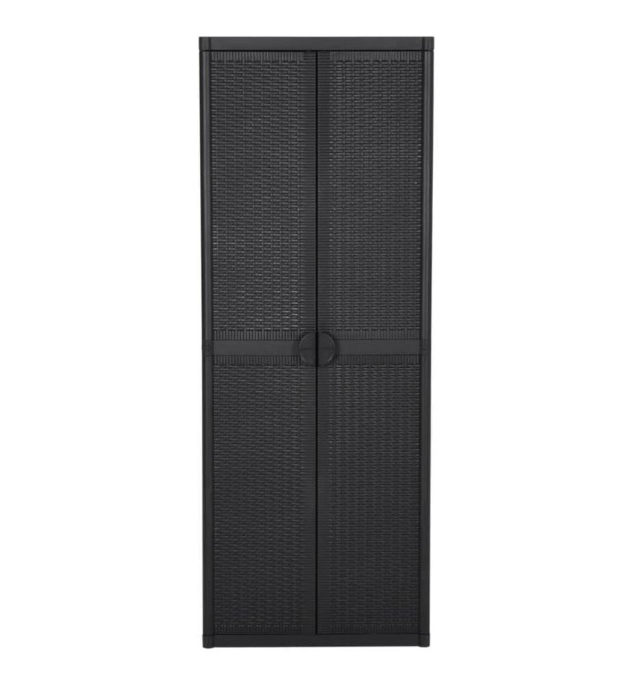 Gartenschrank Schwarz 65x45x172 cm PP Rattan