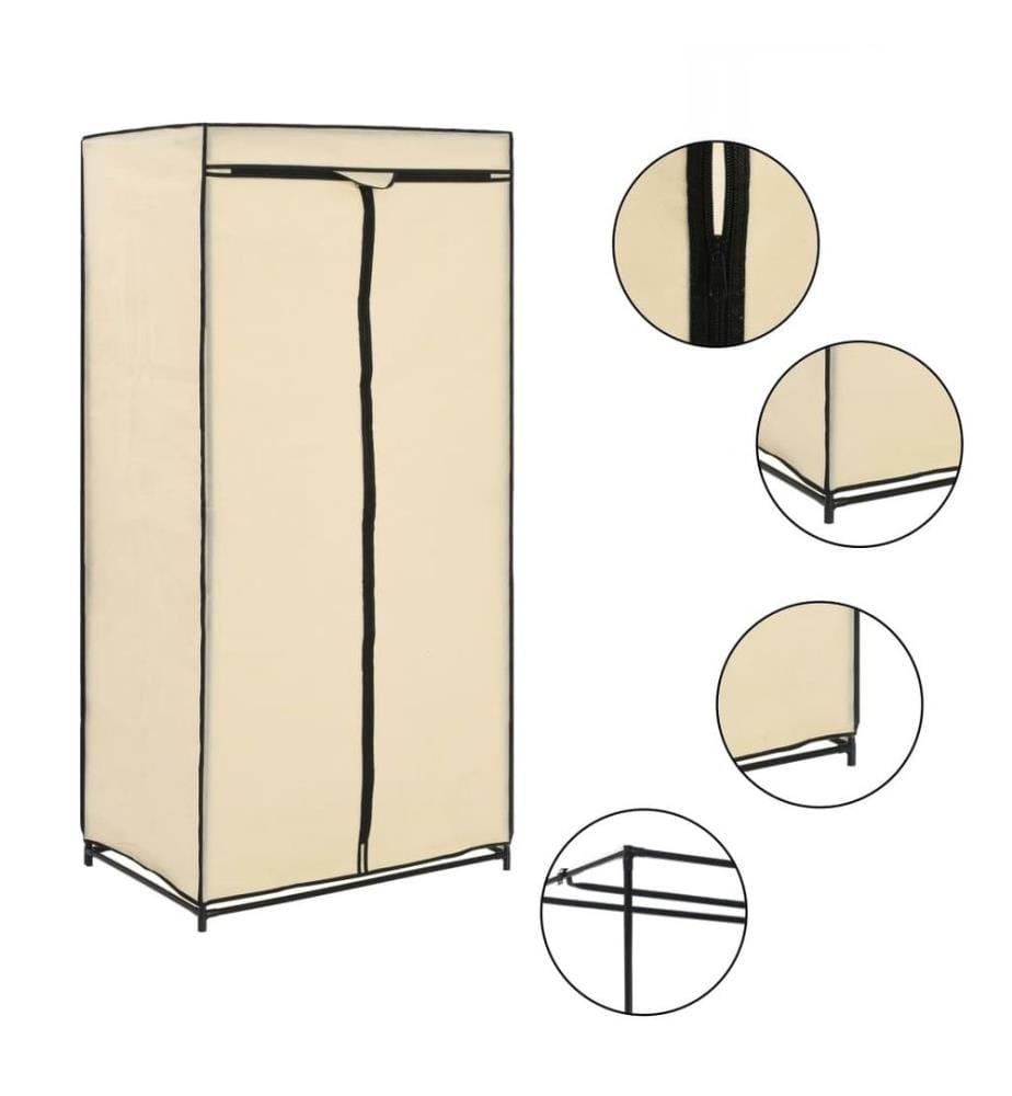 Kleiderschränke 2 Stk. Creme 75×50×160 cm