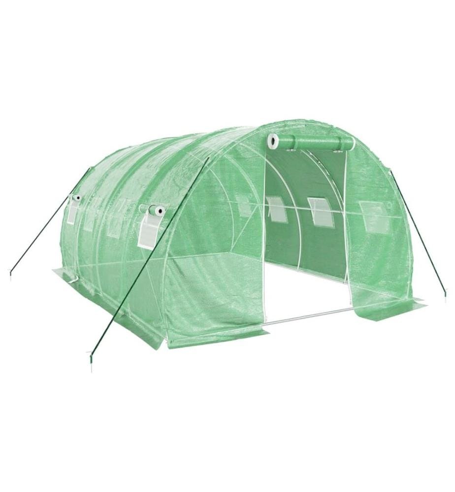 Gewächshaus mit Stahlrahmen Grün 12 m² 4x3x2 m