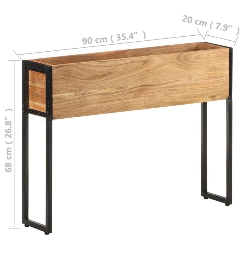 Jardinière 90x20x68 cm Bois massif d'acacia