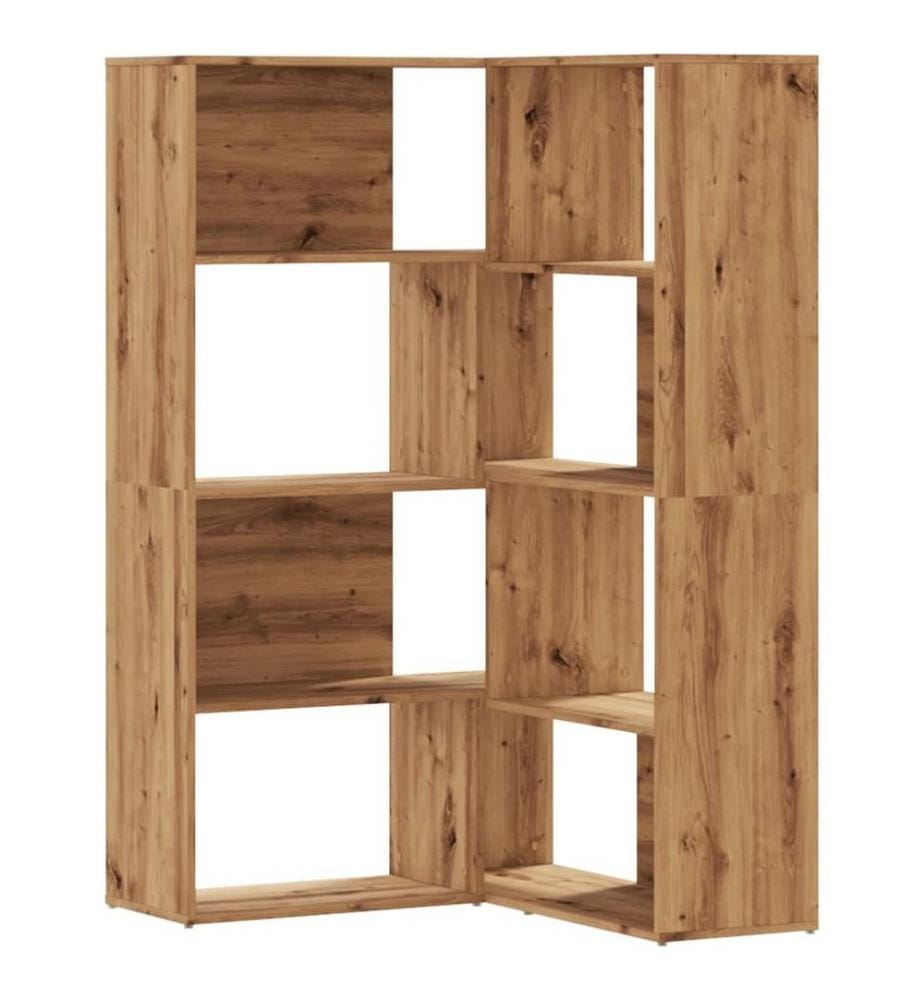 Eck-Bücherregal 4 Etagen Artisan-Eiche 85x85x140 Holzwerkstoff