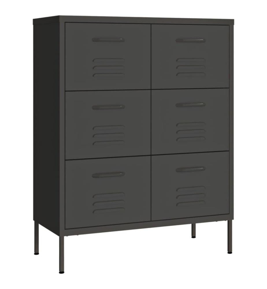 Schubladenschrank Anthrazit 80x35x101,5 cm Stahl