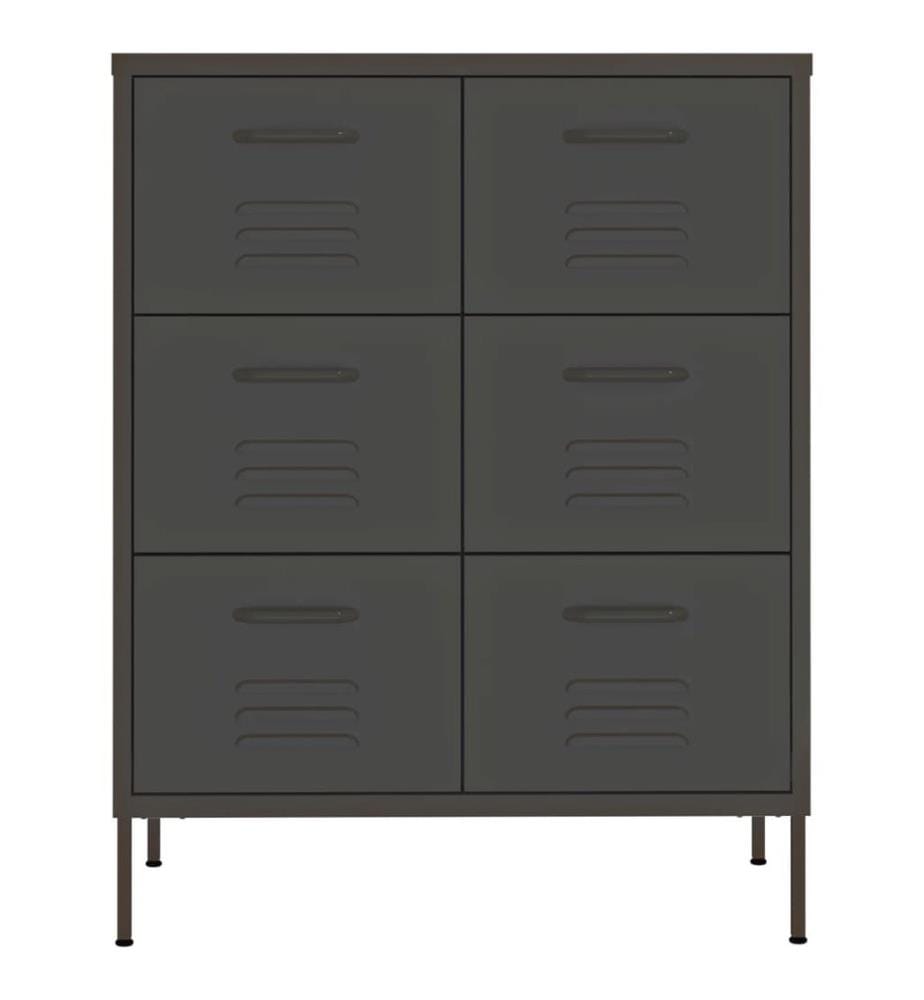 Schubladenschrank Anthrazit 80x35x101,5 cm Stahl