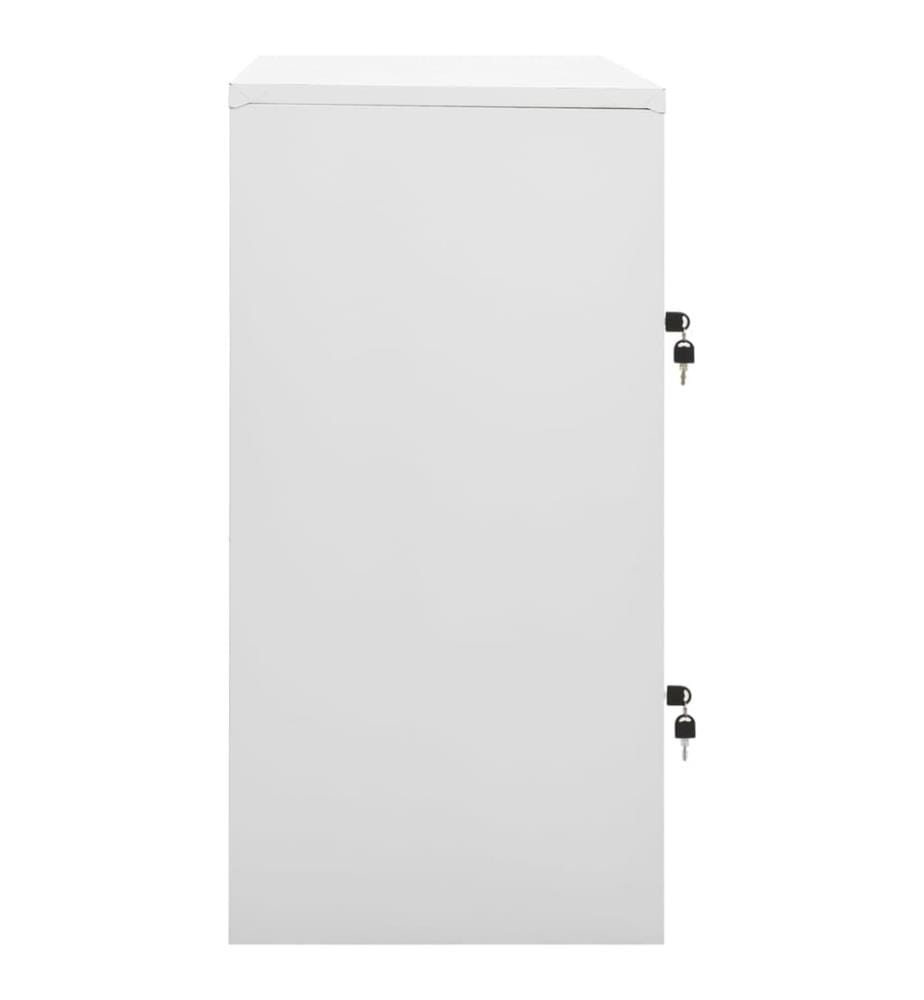 Schliessfachschrank Hellgrau und Rot 90x45x92,5 cm Stahl