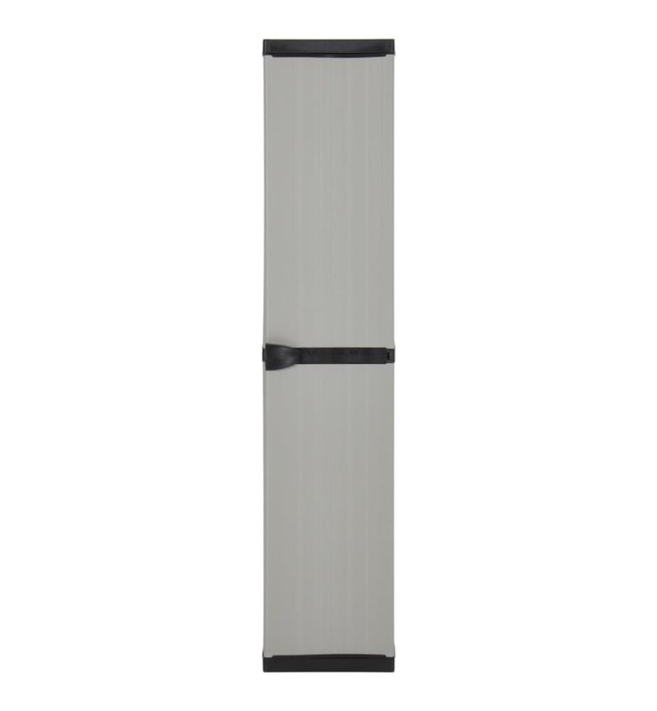 Garten-Lagerschrank mit 3 Böden Grau & Schwarz 34x40x168 cm