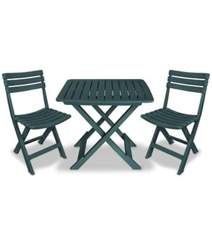 3-tlg. Bistro-Set Klappbar Kunststoff Grün