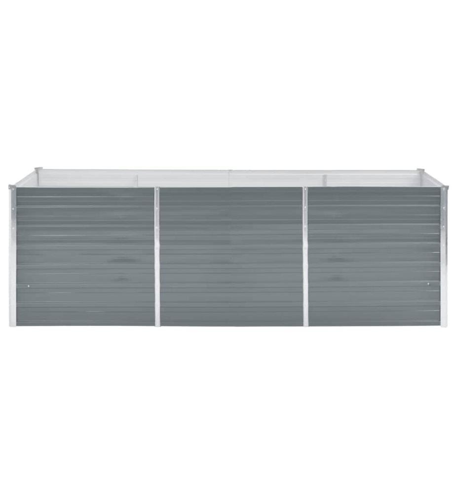 Garten-Hochbeet Verzinkter Stahl 240x80x77 cm Grau