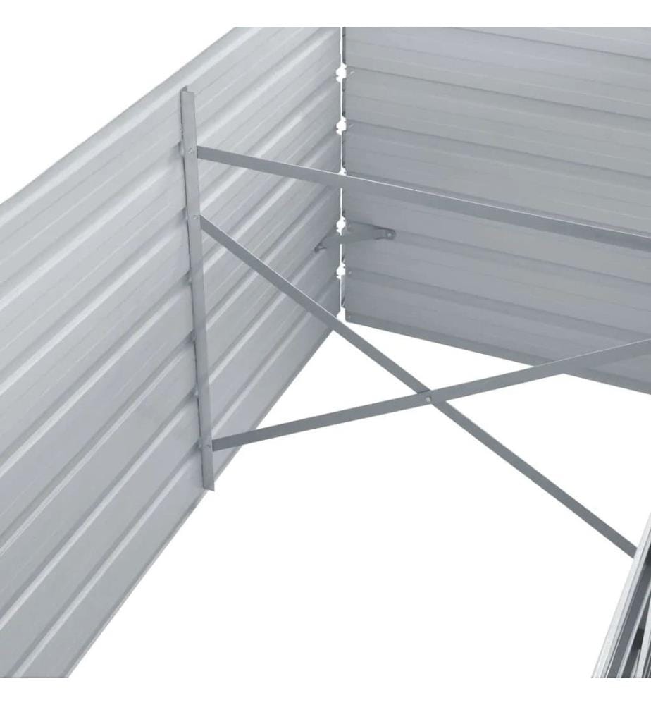 Garten-Hochbeet Verzinkter Stahl 240x80x77 cm Grau