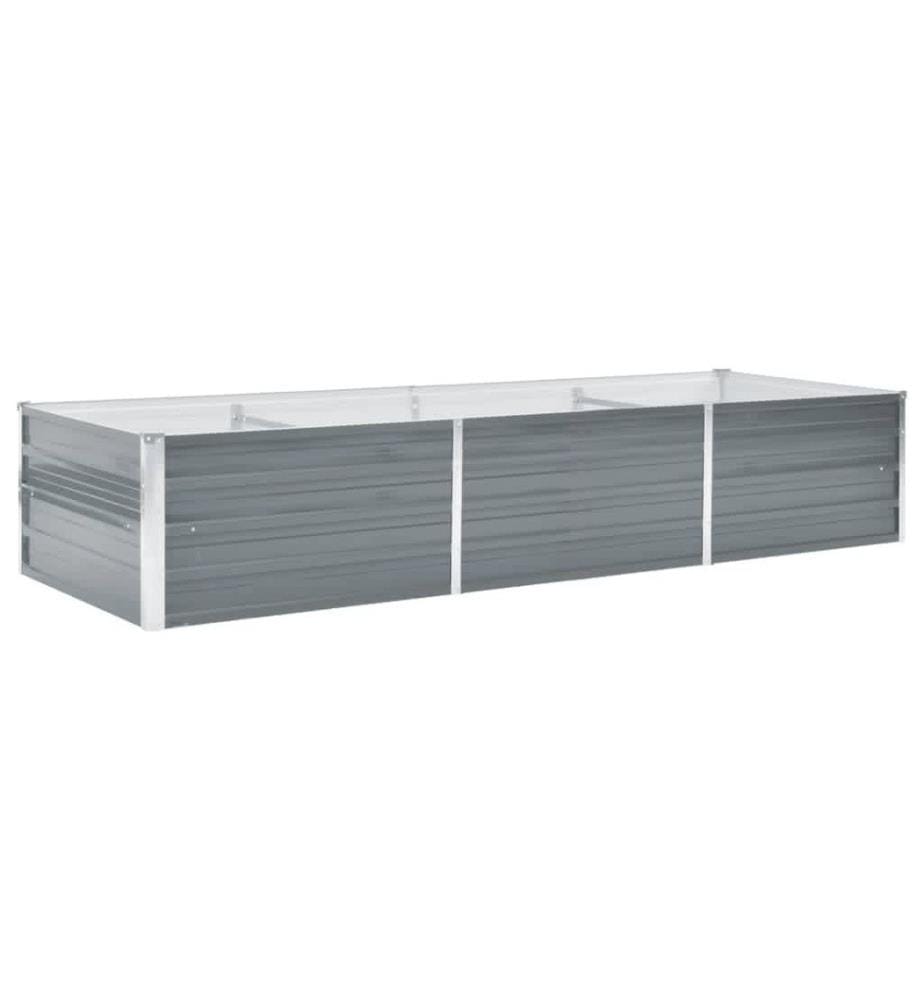 Lit surélevé de jardin Acier galvanisé 240x80x45 cm Gris