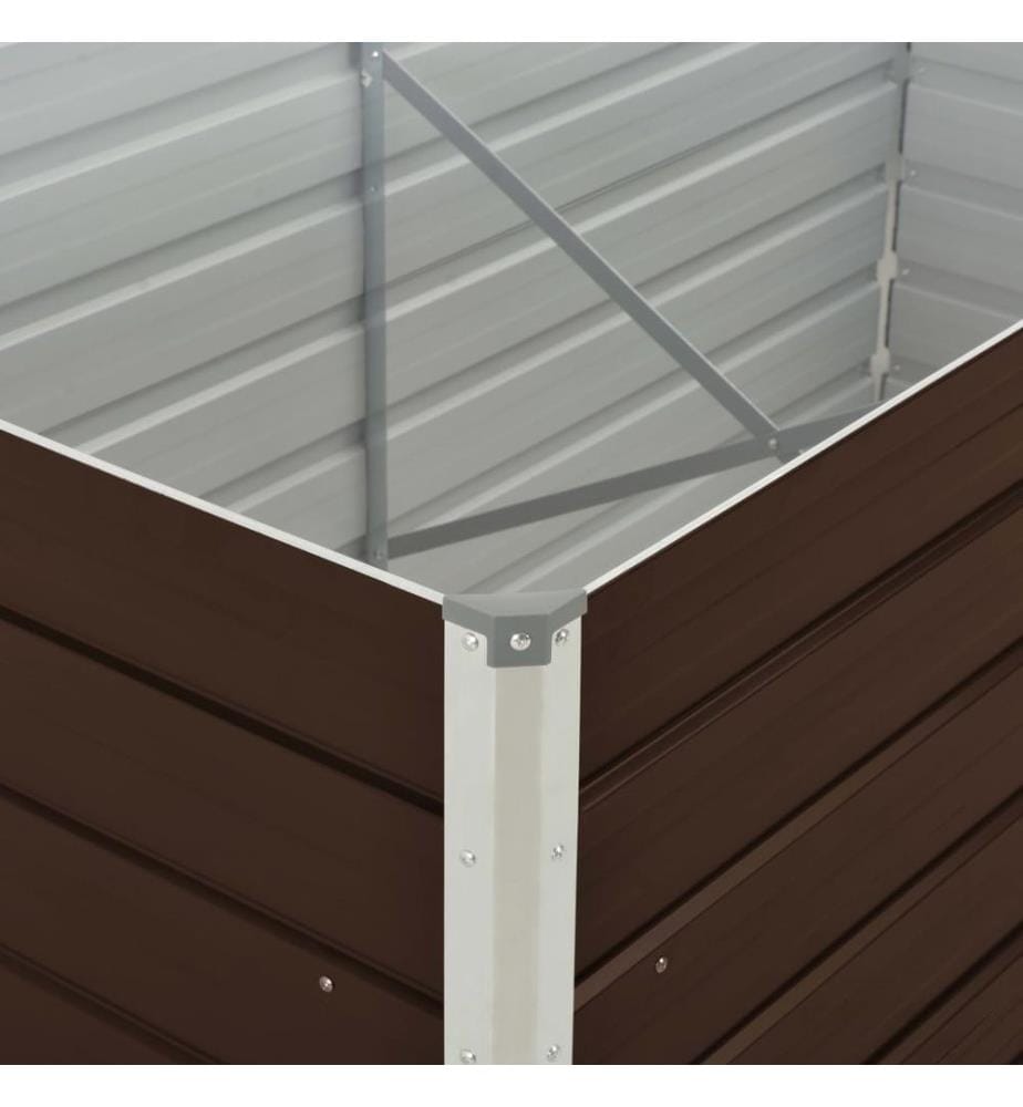 Jardinière surélevée Marron 160x80x77 cm Acier galvanisé