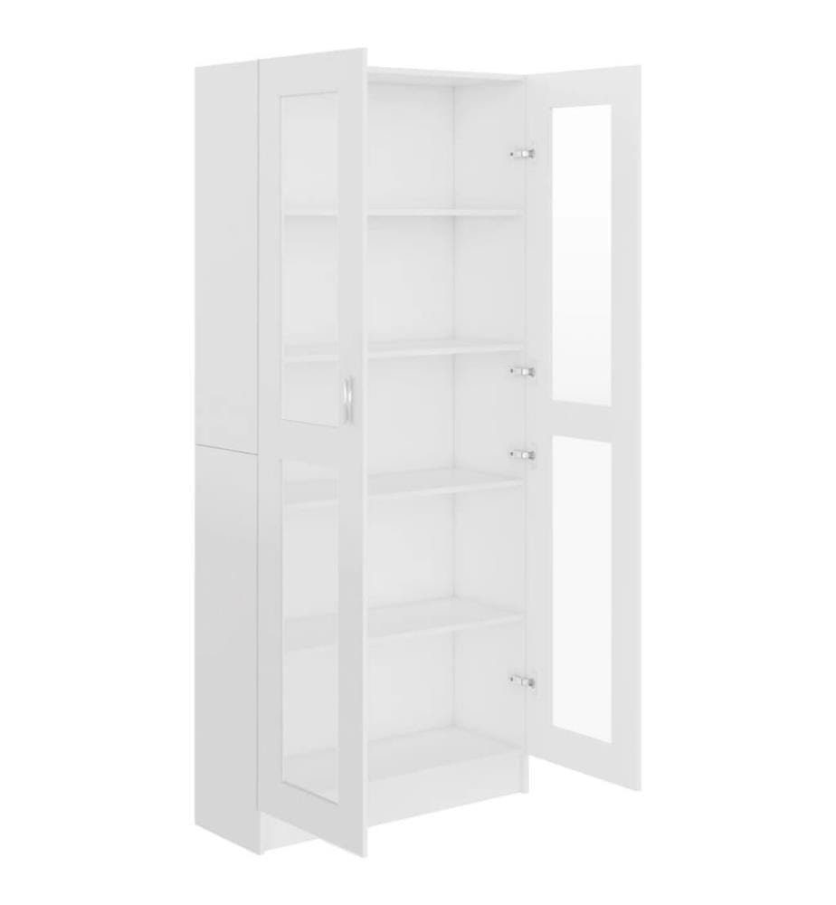 Armoire à vitrine Blanc 82,5x30,5x185,5 cm Aggloméré