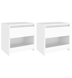Tables de chevet 2 pcs Blanc 40x30x39 cm Aggloméré