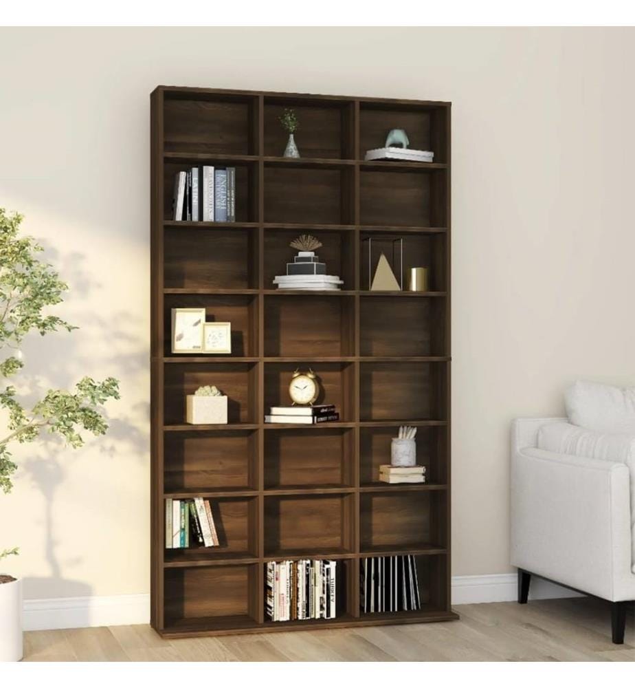 CD-Regal Braun Eichen-Optik 102x23x177,5 cm Holzwerkstoff