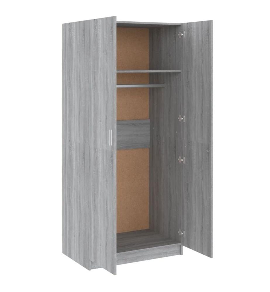 Kleiderschrank Grau Sonoma 80x52x180 cm Holzwerkstoff