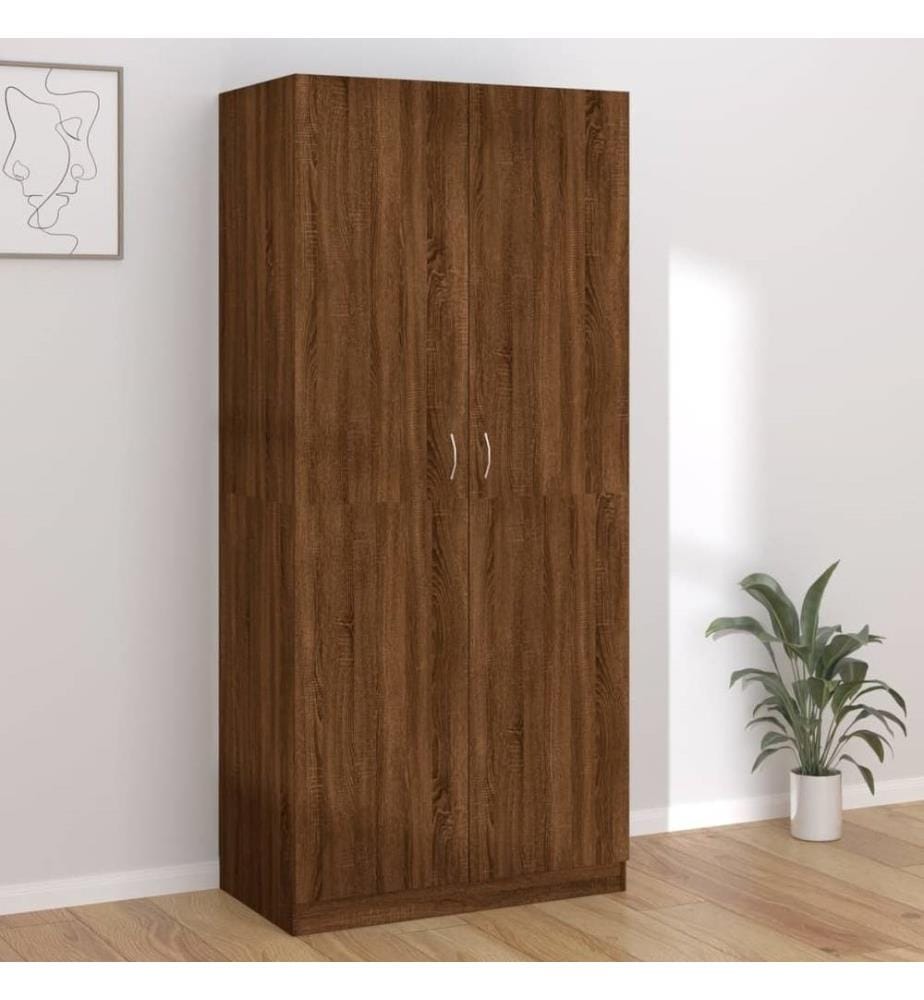 Kleiderschrank Braun Eichen-Optik 90x52x200 cm Holzwerkstoff
