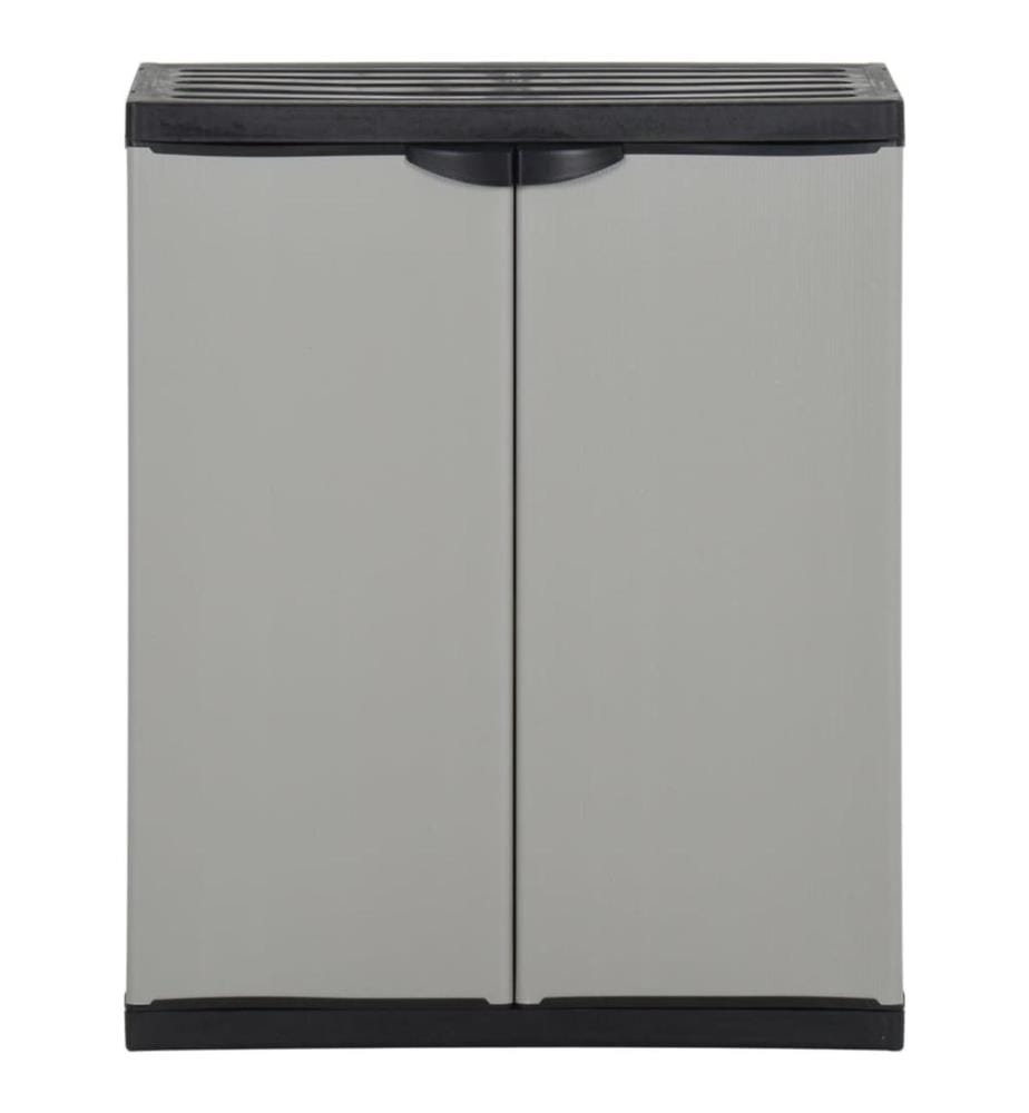 Mülltonnenbox Grau und Schwarz 68x40x85 cm PP