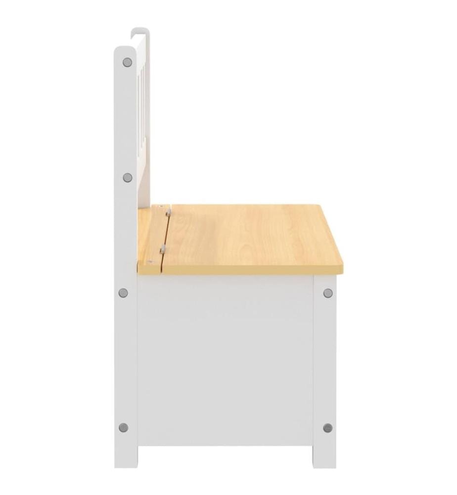 Kinderbank mit Stauraum Weiss und Beige 60x30x55 cm MDF