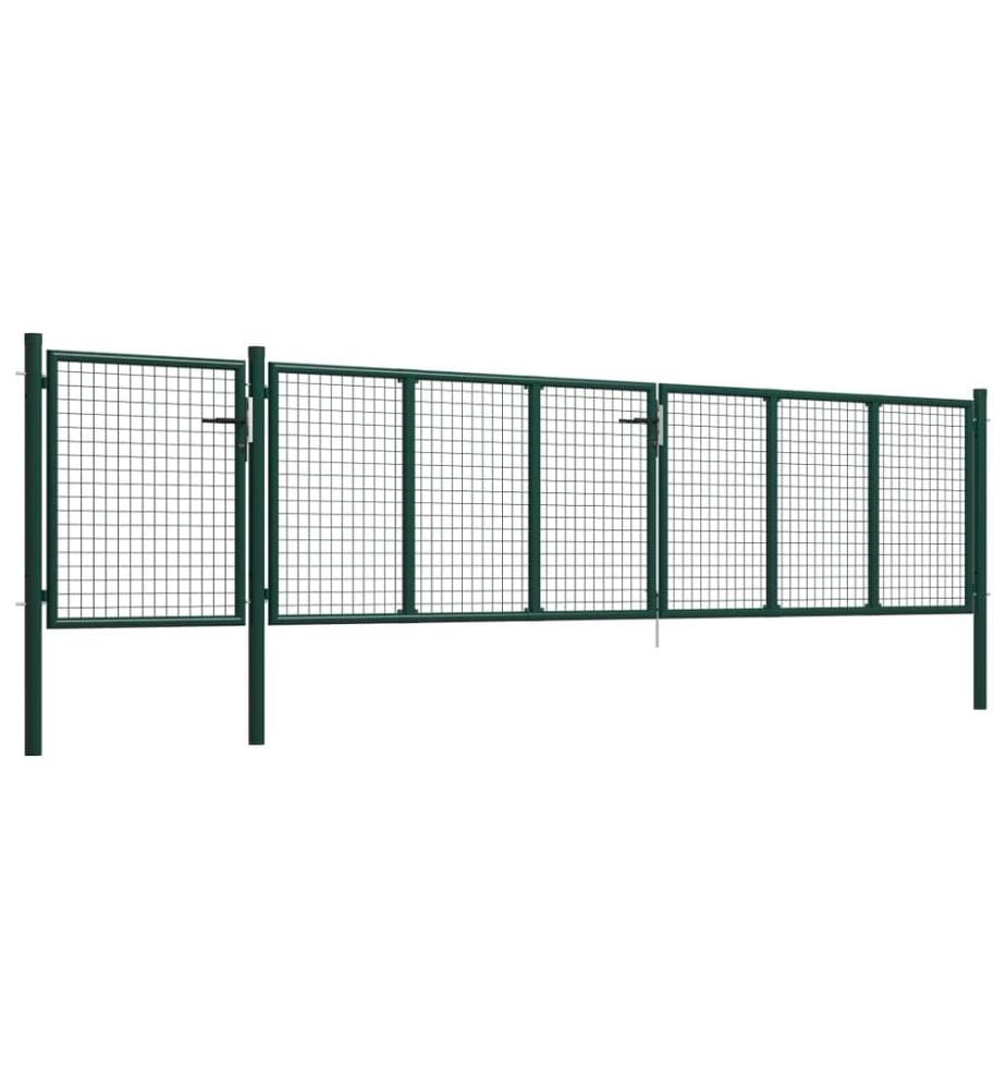 Gartentor Stahl 500×100 cm Grün