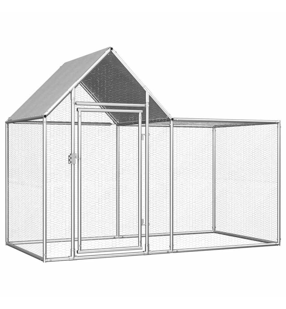 Hühnerstall 2x1x1,5 m Verzinkter Stahl