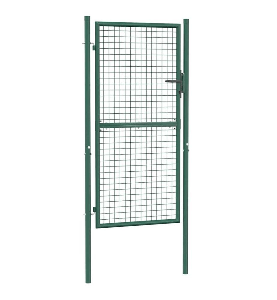 Portail de clôture acier 100x175 cm vert