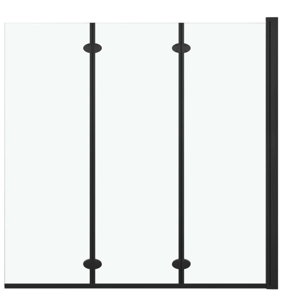 Faltbare Duschkabine 3 Paneele ESG 130x138 cm Schwarz