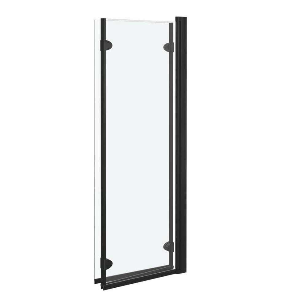 Faltbare Duschkabine 3 Paneele ESG 130x138 cm Schwarz