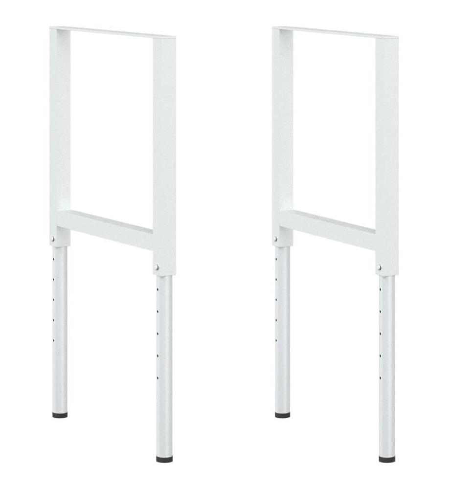Cadres d'établi réglables 2 pcs Métal 55x(69-95,5) cm Gris